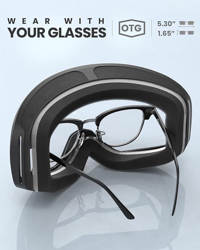 OutdoorMaster Owl Ski Goggles OTG, Anti-Fog, 100% UV Protection, Snowboard Goggles for Men Women Youth - SuperSaverAU - view 6