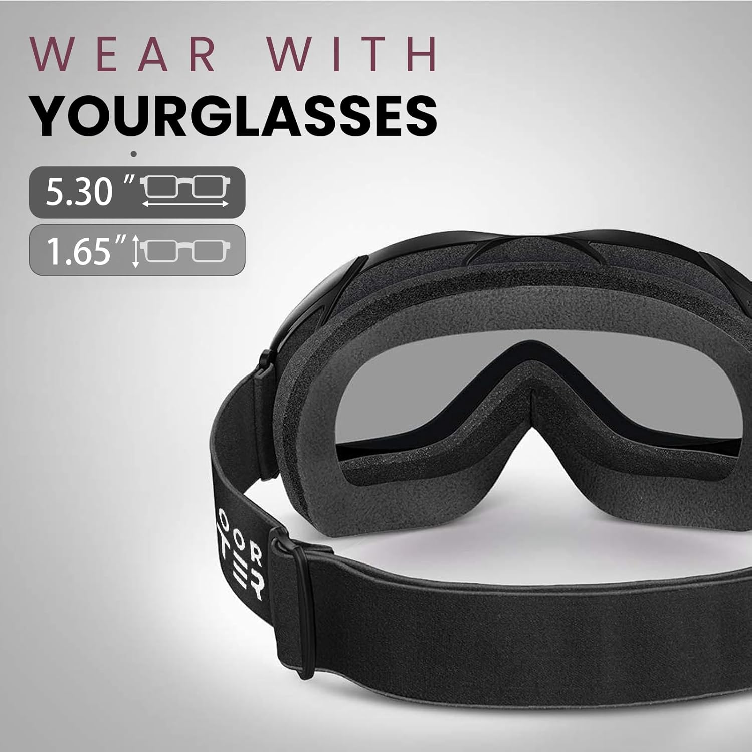 OutdoorMaster Ski Goggles - Over Glasses, 100% UV Protection, One Size, Anti-Fog - SuperSaverAU - view 3