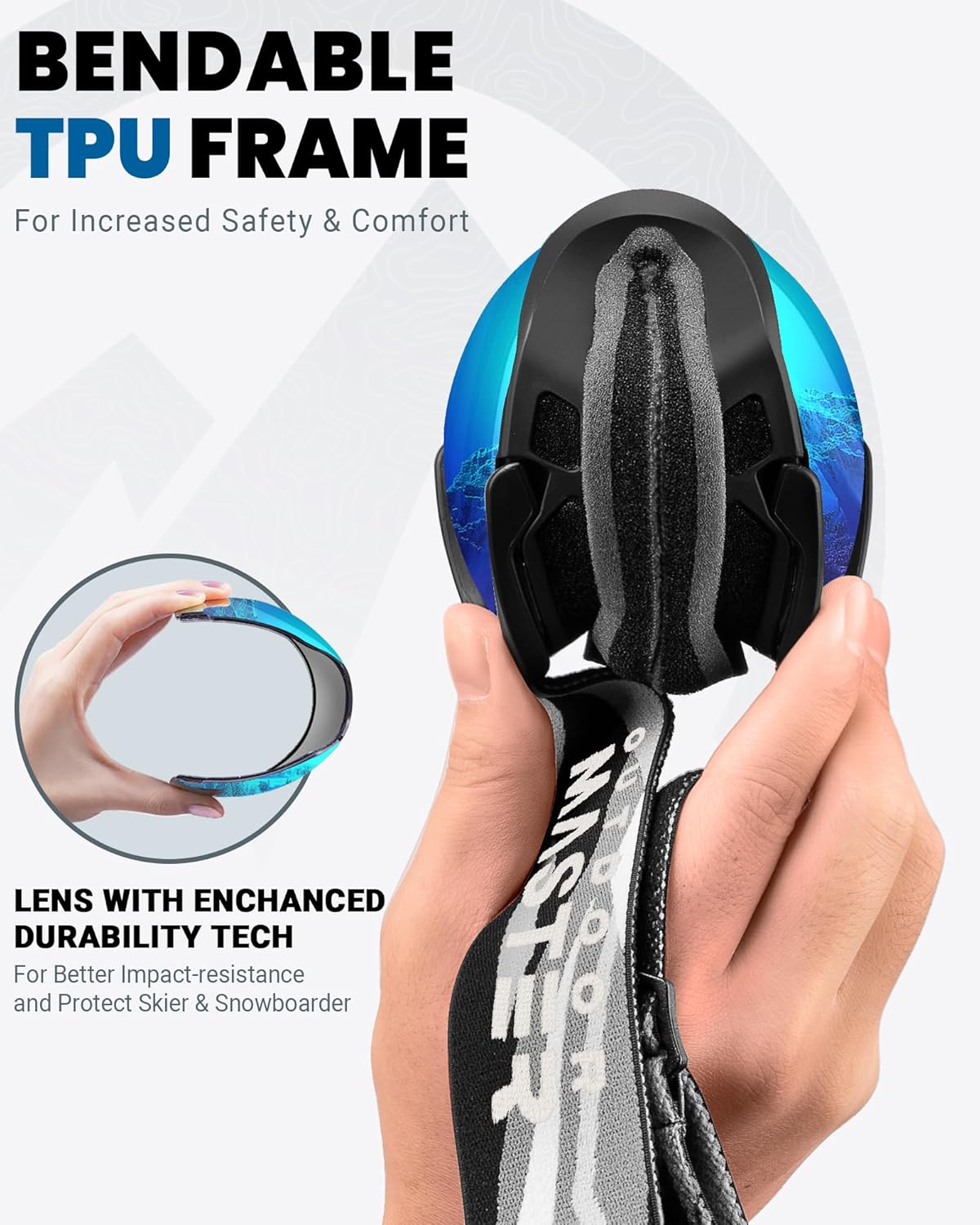 OutdoorMaster Ski Goggles, Adult, OTG, Anti-Fog, 100% UV Protection, Winter - SuperSaverAU - view 4