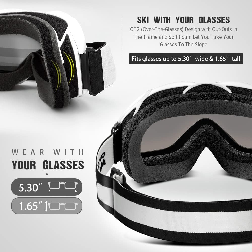 OutdoorMaster OTG Ski Goggles, One Size, Anti-Fog, UV Protection, Unisex - SuperSaverAU - view 3