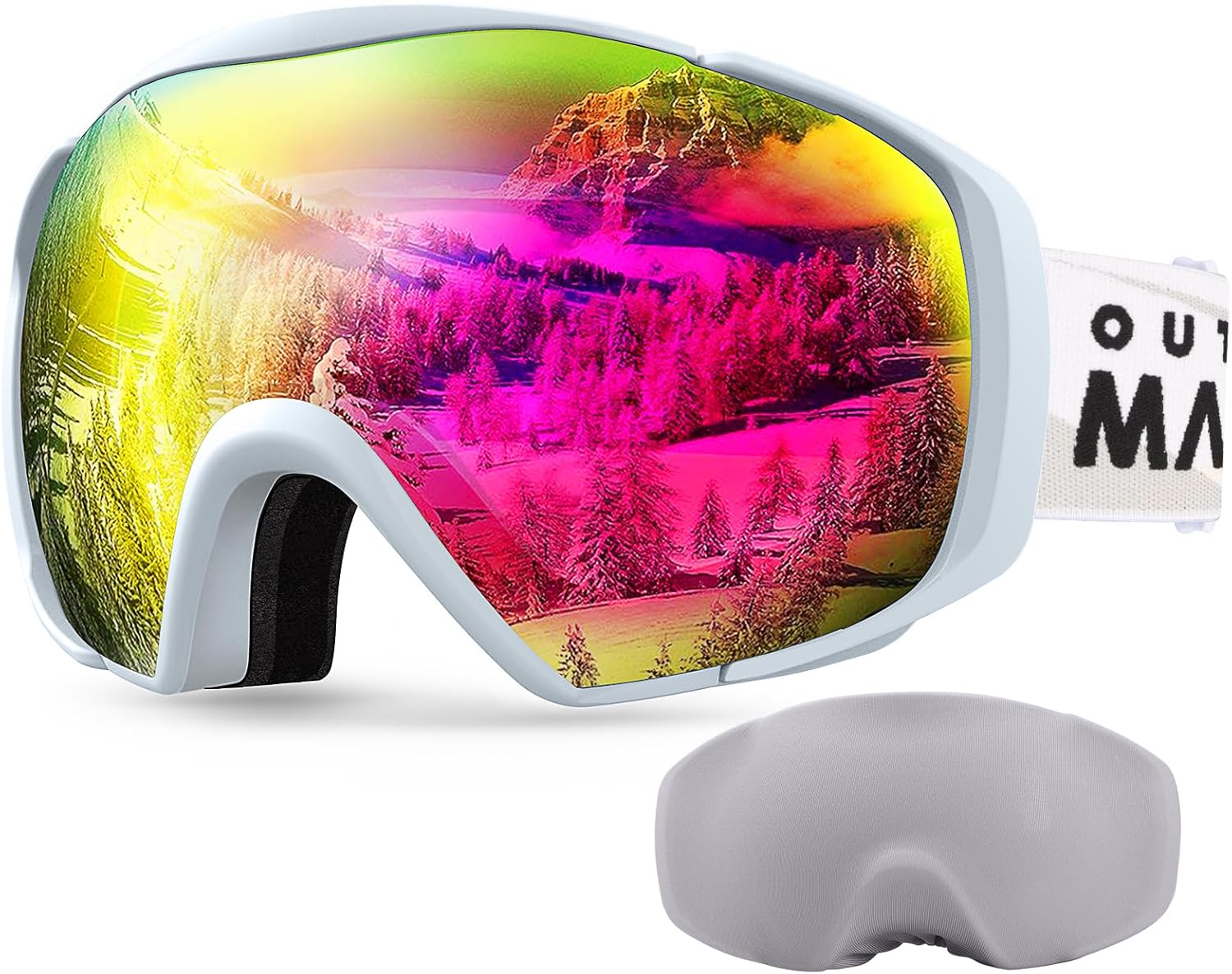 OutdoorMaster Ski Goggles, Adult, OTG, Anti-Fog, 100% UV Protection, Adjustable - SuperSaverAU - view 1