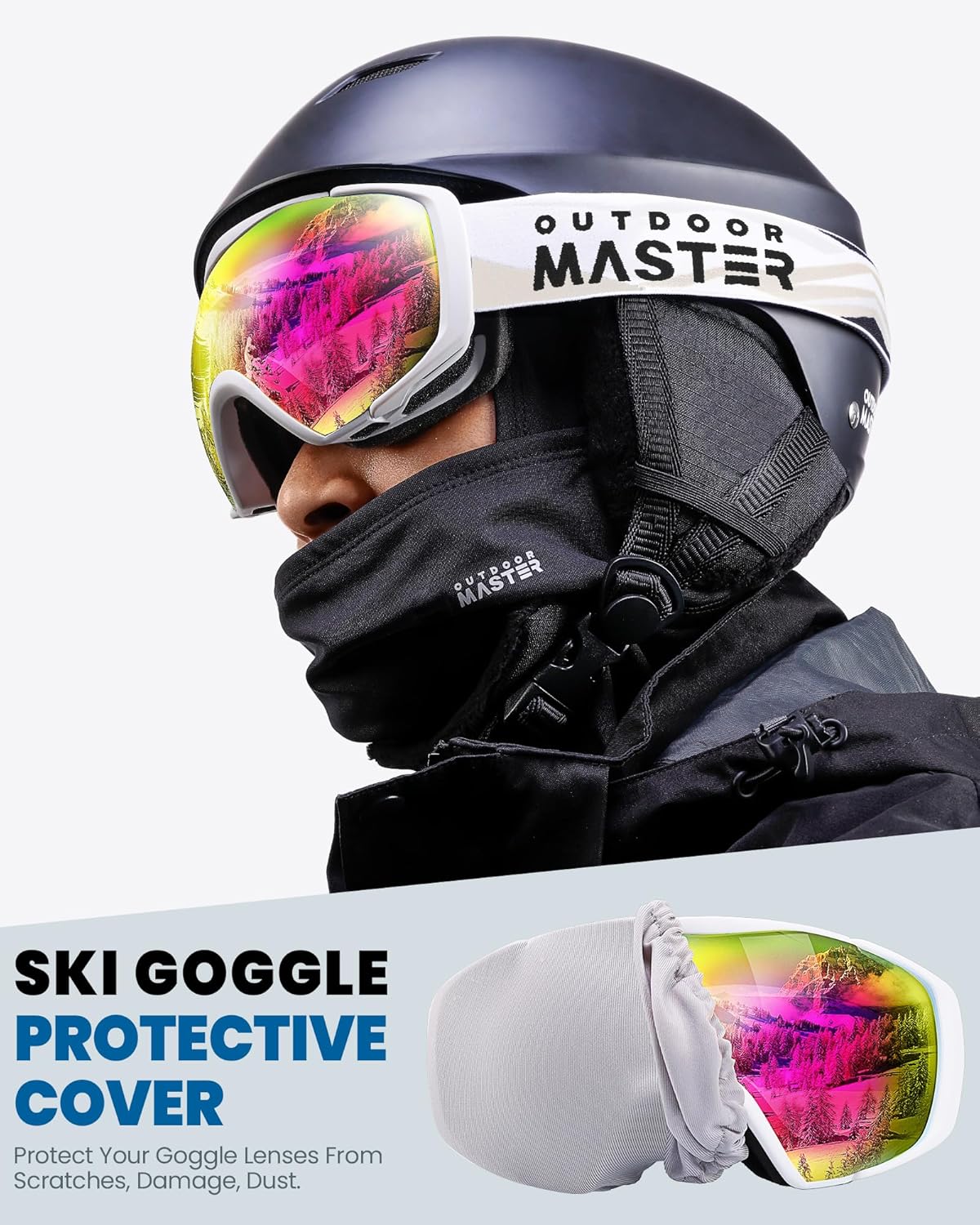 OutdoorMaster Ski Goggles, Adult, OTG, Anti-Fog, 100% UV Protection, Adjustable - SuperSaverAU - view 7
