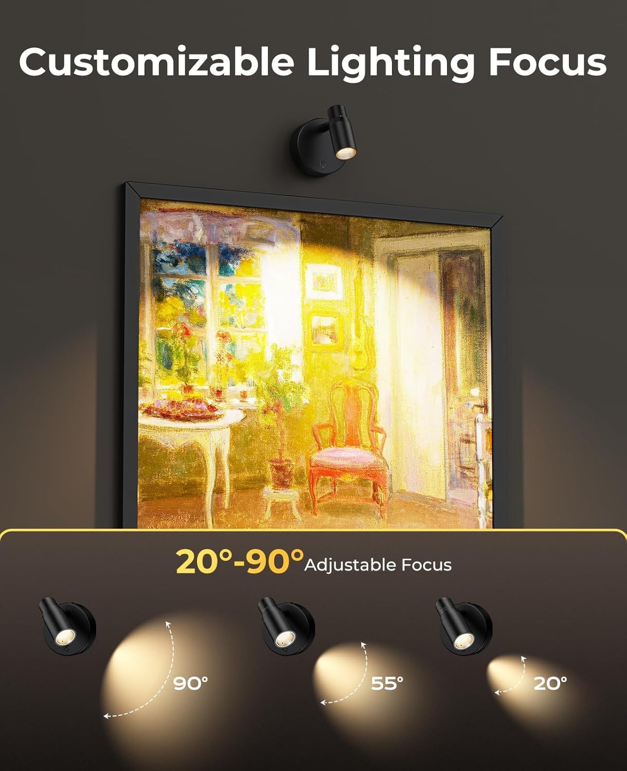 Premium Rechargeable Zoomable Spotlight – 1 Pack, Remote Control & CCT Dimming