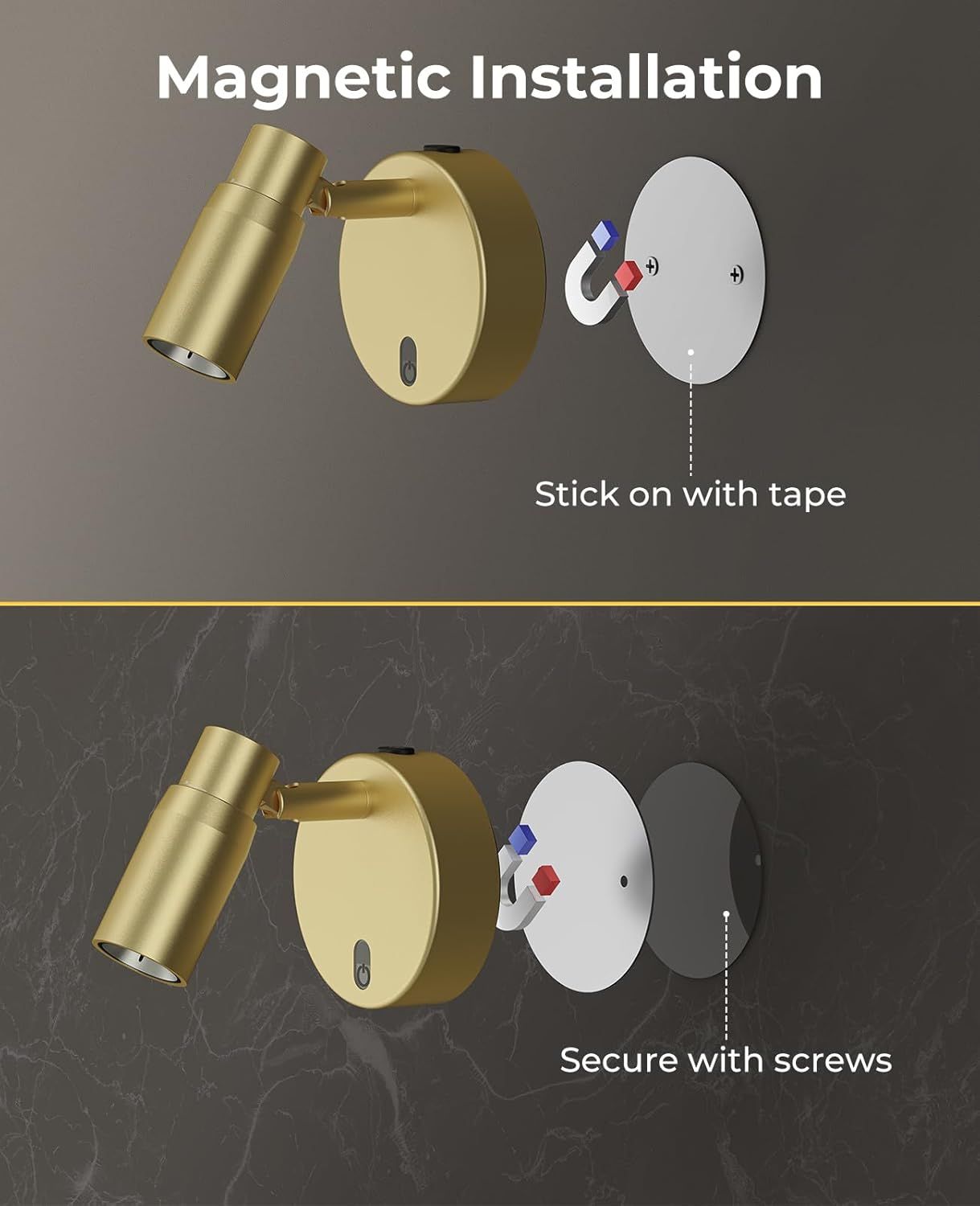 Premium Rechargeable Picture Spotlight – Gold, 6000mAh Battery with Remote & CCT Dimming
