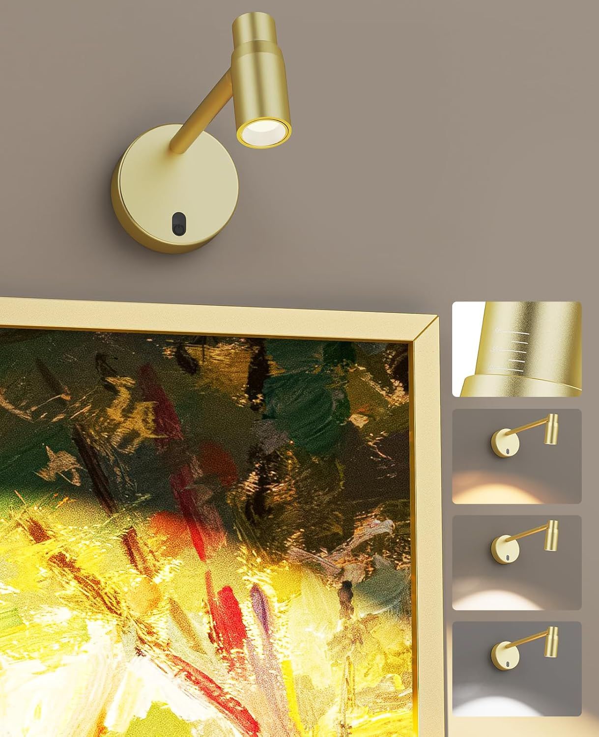 Premium Zoomable Battery Operated Picture Light – Gold, 6000mAh Remote Control