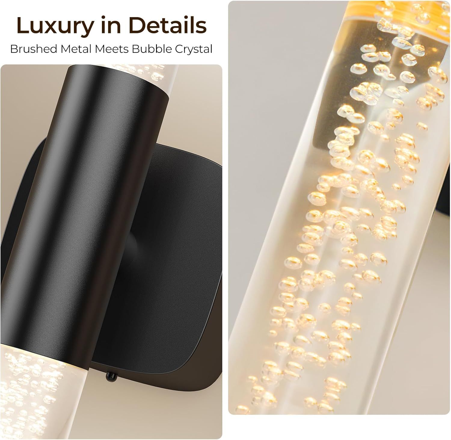 Premium Battery Operated Wall Sconces – Black 16 Inch 2 Pack, 12000mAh Remote Control