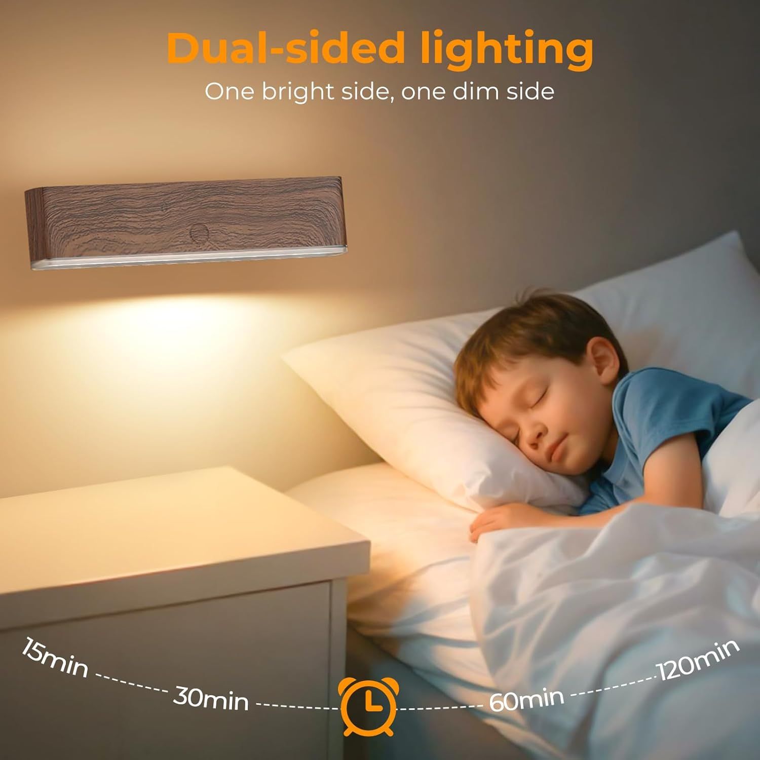 Premium Magnetic Battery Operated Wall Sconces – Walnut 2 Pack, 4000mAh Remote Control