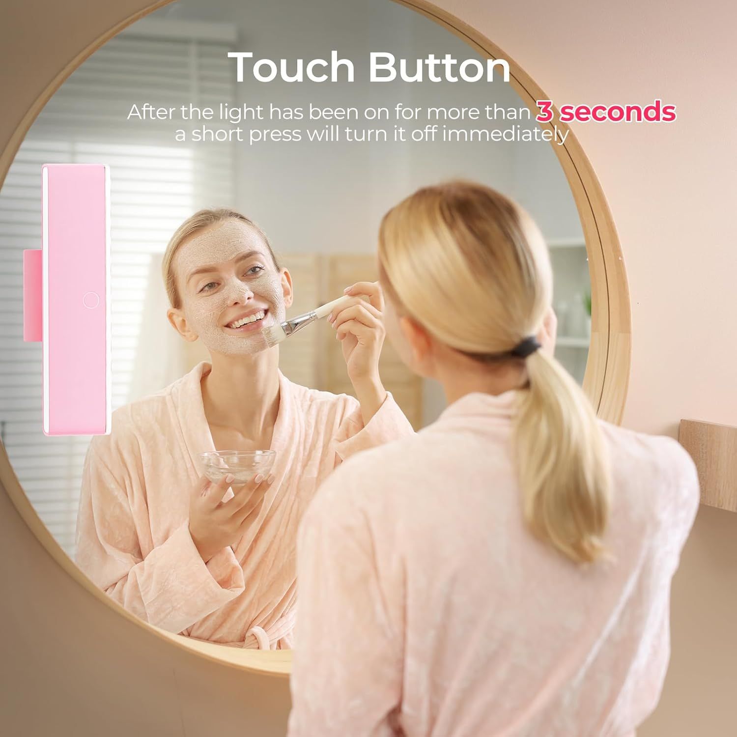 Premium Wireless Vanity Lights – 2 Pack, 4000mAh USB-C Rechargeable with 360° Rotation