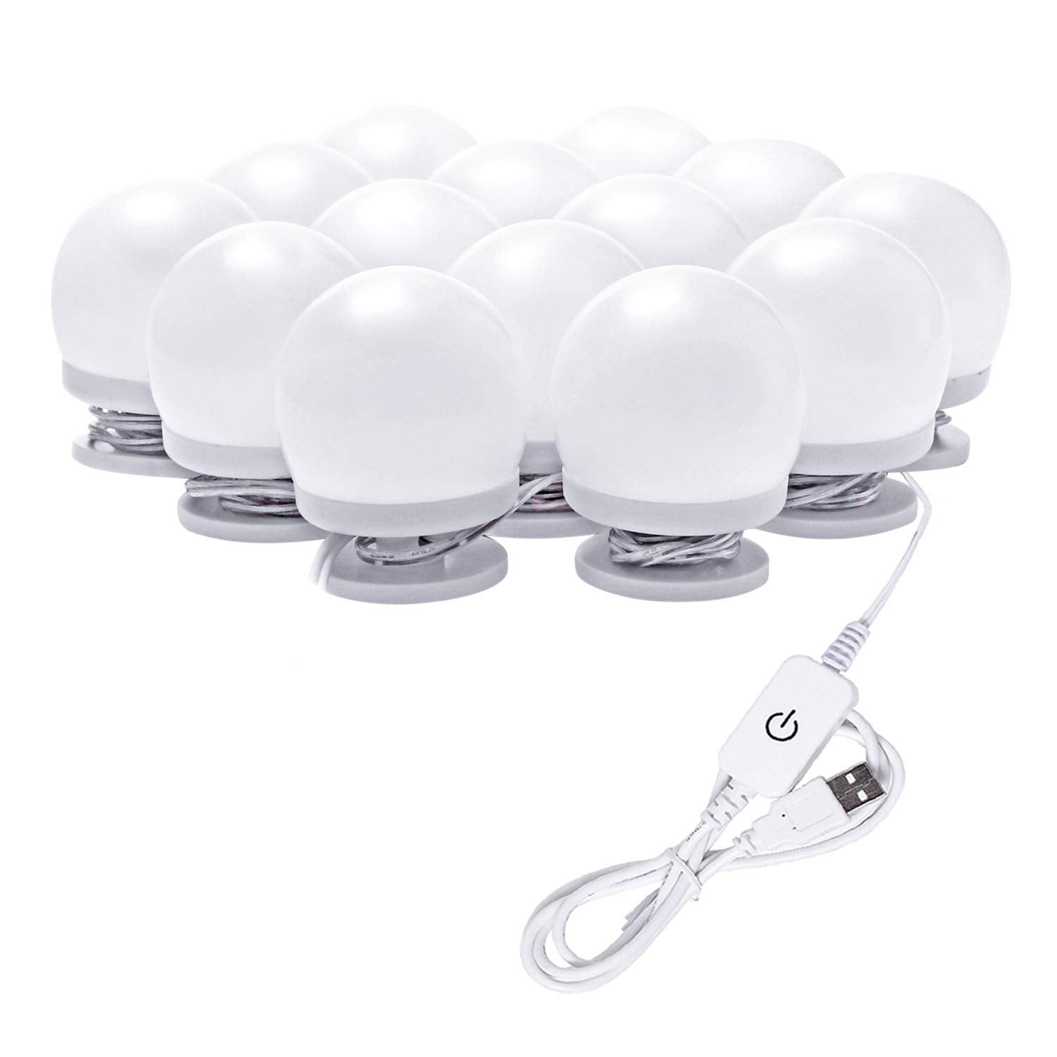 Hollywood LED Vanity Mirror Lights Kit 14 Bulbs 4000K USB Dimmable