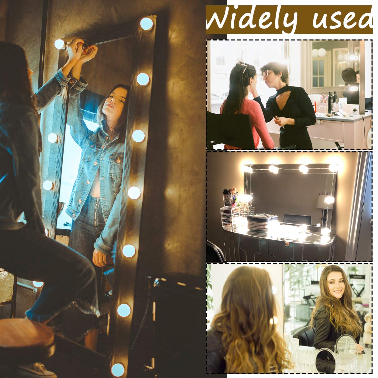 Hollywood LED Vanity Mirror Lights Kit 14 Bulbs 4000K USB Dimmable