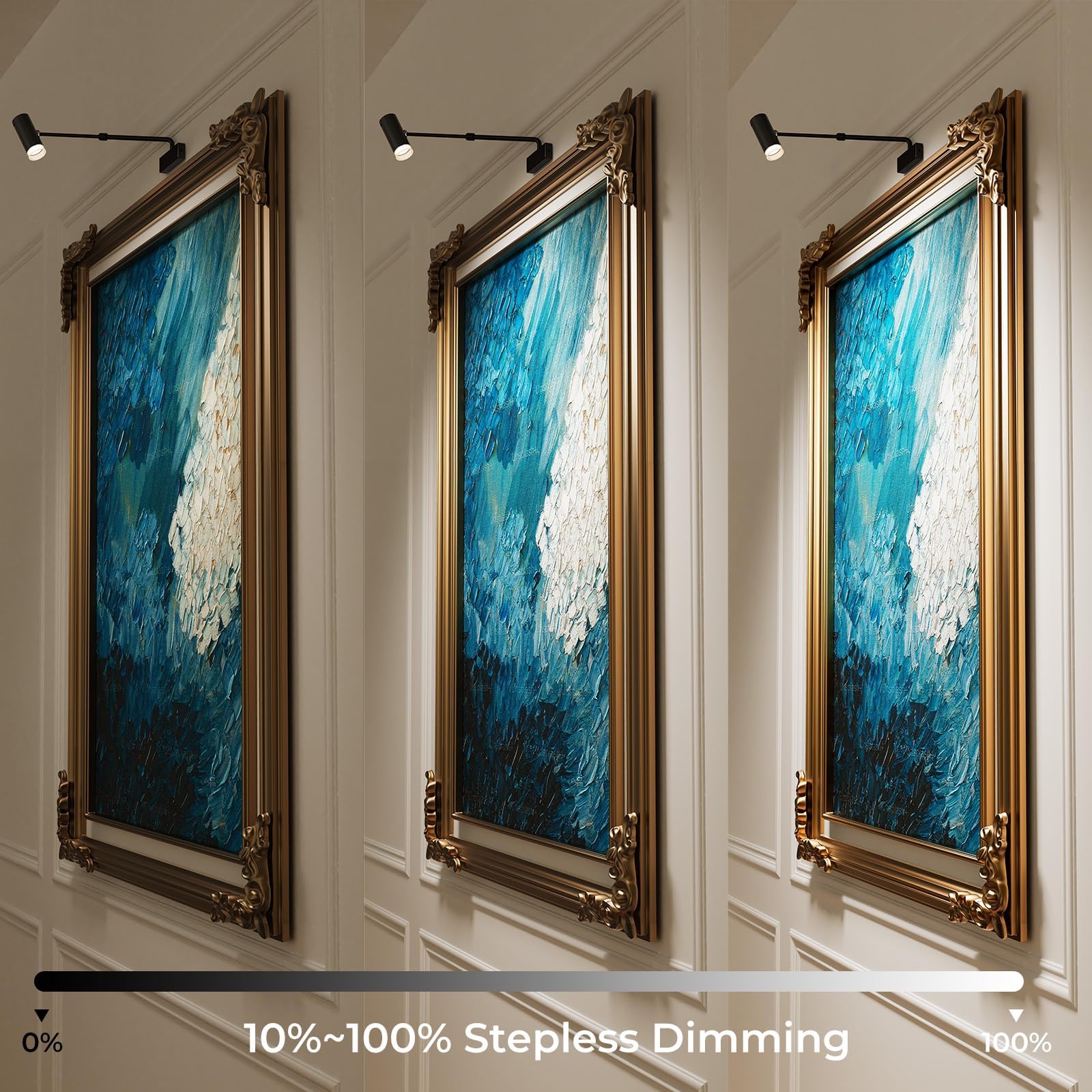 Rechargeable Adjustable Wall Sconce, 4000mAh Battery, Dimmable LED Art Light, 20-35cm - SuperSaverAU - view 4