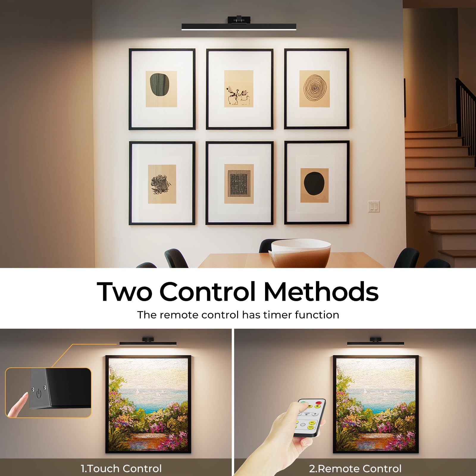V1171 24in Battery-Powered Wall Picture Light, CCT Dimmable with Remote Control - SuperSaverAU - view 4
