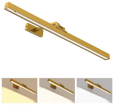 V1171 Wall Picture Light, 24in Battery-Powered, Remote Control, Dimmable, Gold - SuperSaverAU - view 1
