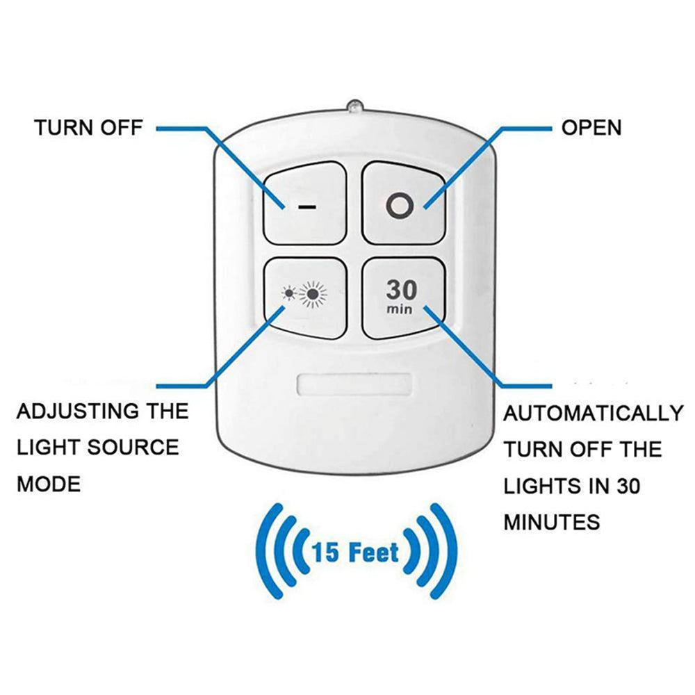LED Light Set 6 Pack with Remote - Cool White, Battery-Powered, Easy Install - SuperSaverAU - view 2