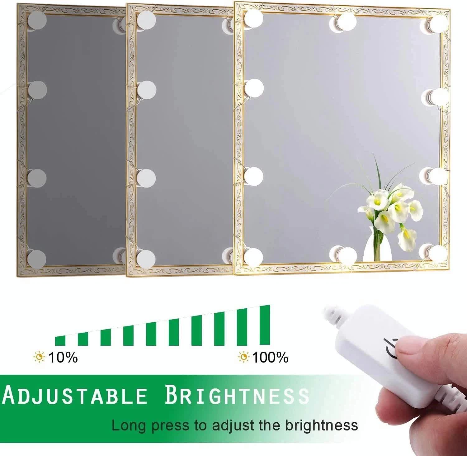 Hollywood LED Vanity Mirror Lights Kit, 4000K Natural White, 10 Bulbs, Dimmable, 12V - SuperSaverAU - view 6