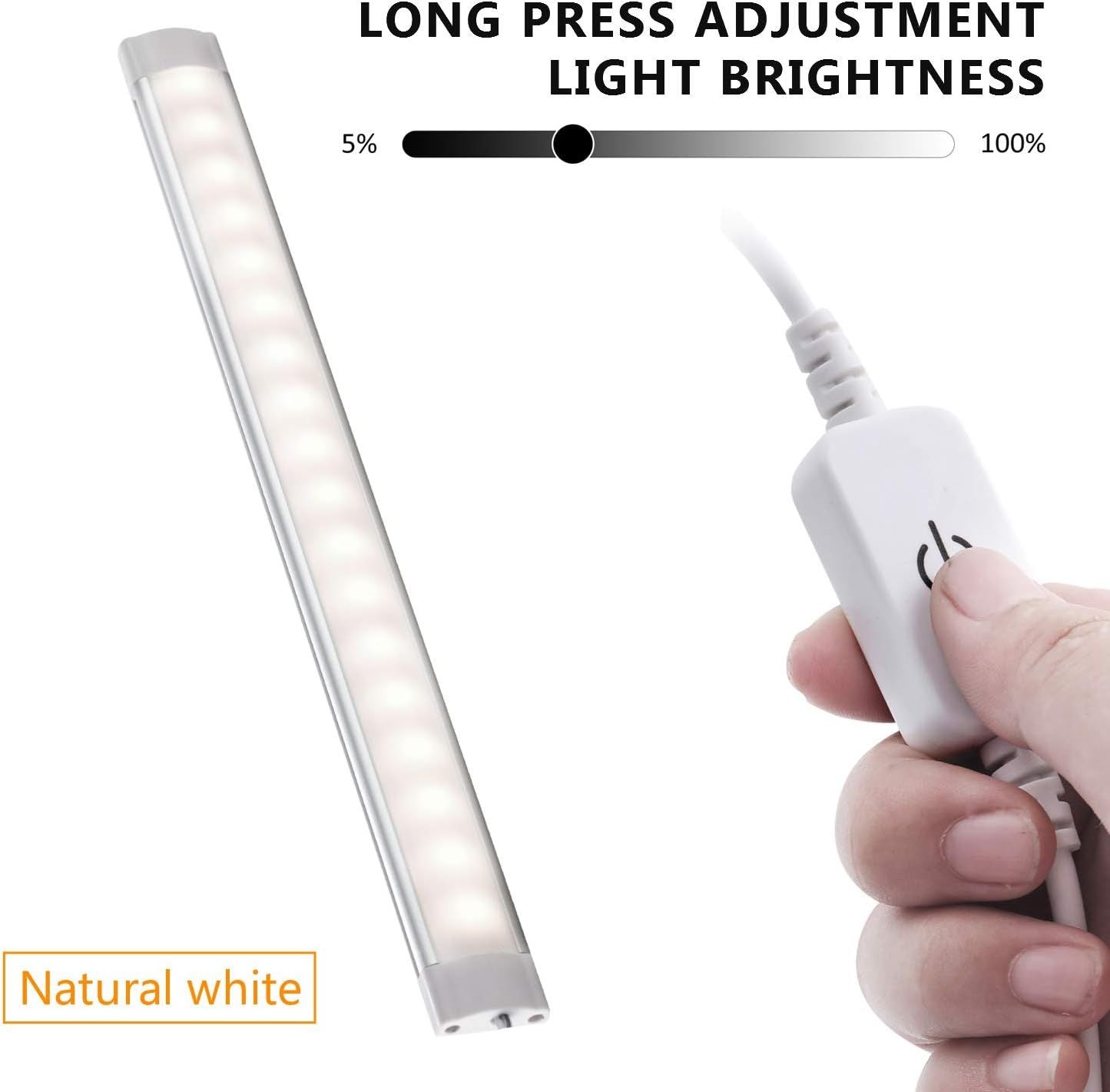 Premium Dimmable USB LED Light Bars – 11.2 Inch 2 Pack, Touch Sensor & 3 Colour Modes