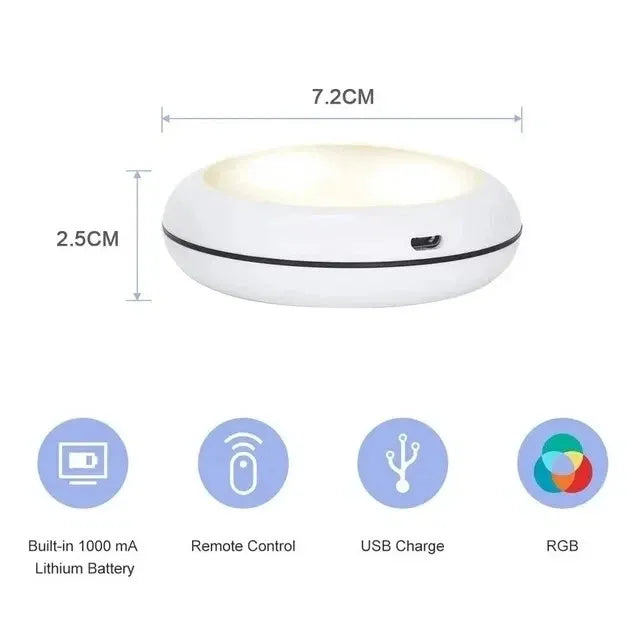 Premium USB Rechargeable RGBW LED Puck Lights – 6 Pack with Remote & 16 Colours