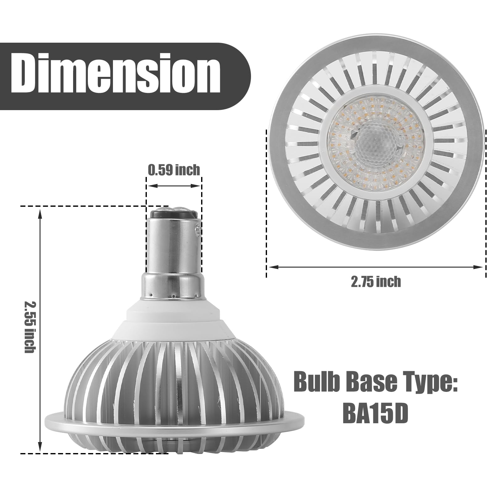 AR70 LED Light Bulb 7W BA15D B15 Base, 500lm Natural White, 4 Pack - SuperSaverAU - view 3