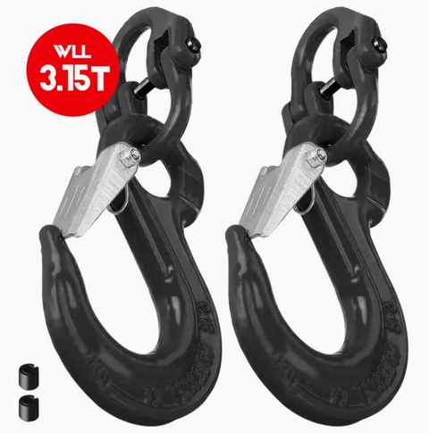 Premium 3.15T Sling Hook & Hammerlock Kit - Black, 2 Sets