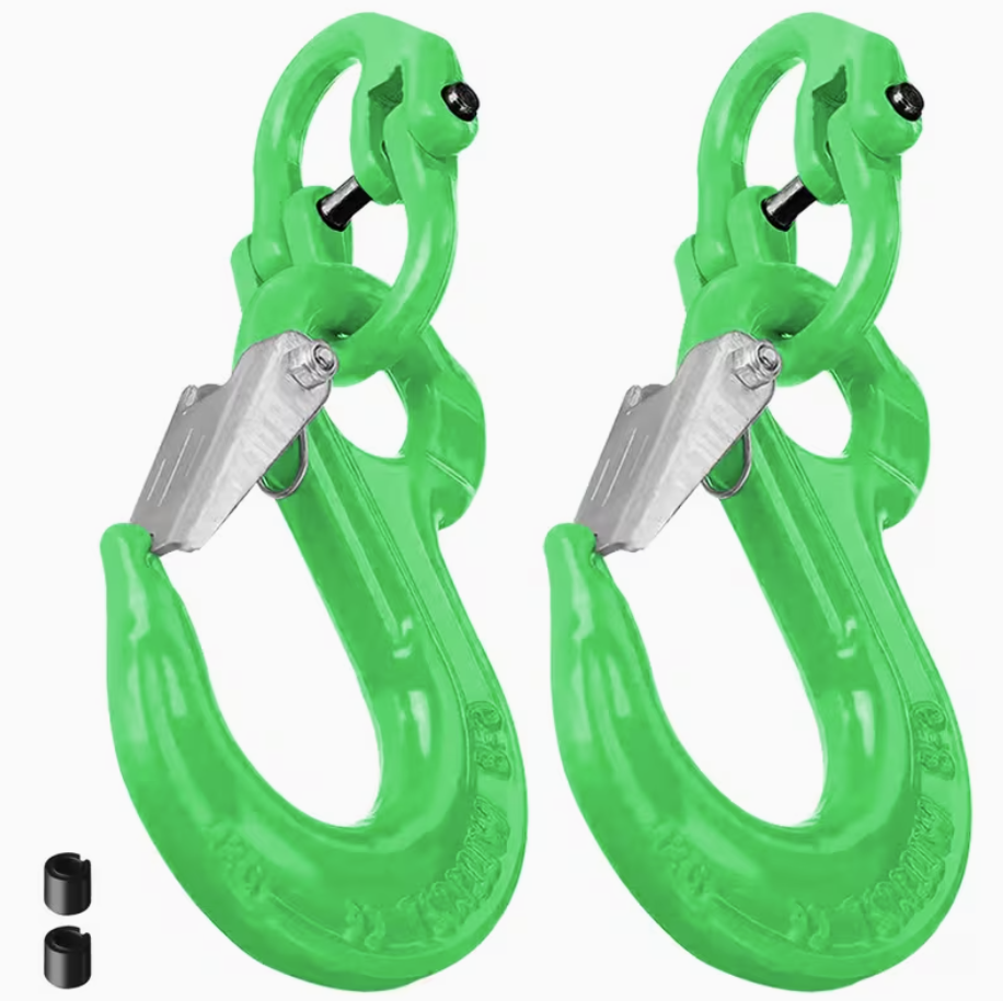 Premium 3.15T Sling Hook & Hammerlock Kit - Green, 2 Sets