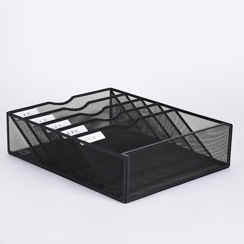 6 Tier Desktop File Organiser, Wall Mount Magazine Rack, Mesh Desk Organizer, Vertical Hanging Document Tray for Stationery, Mail, Paper and Letter Envelope, Book Holder - SuperSaverAU - view 7