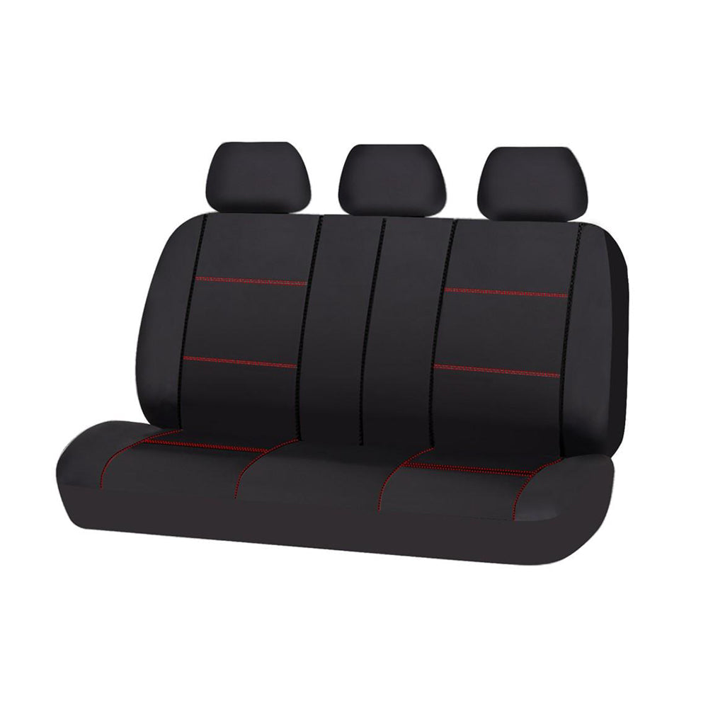 Premium Universal Lavish Black Red Rear Seat Cover Size 06/08S