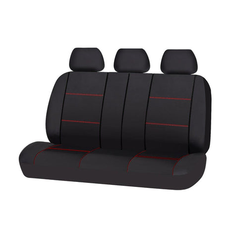 Premium Universal Lavish Black Red Rear Seat Cover Size 06/08S