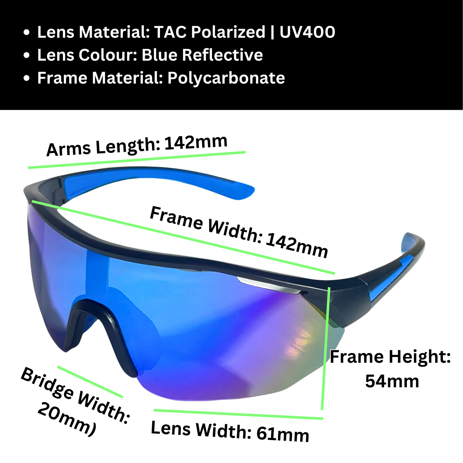 Sportiq ClarityX Sapphire Polarised UV400 Sport Sunglasses
