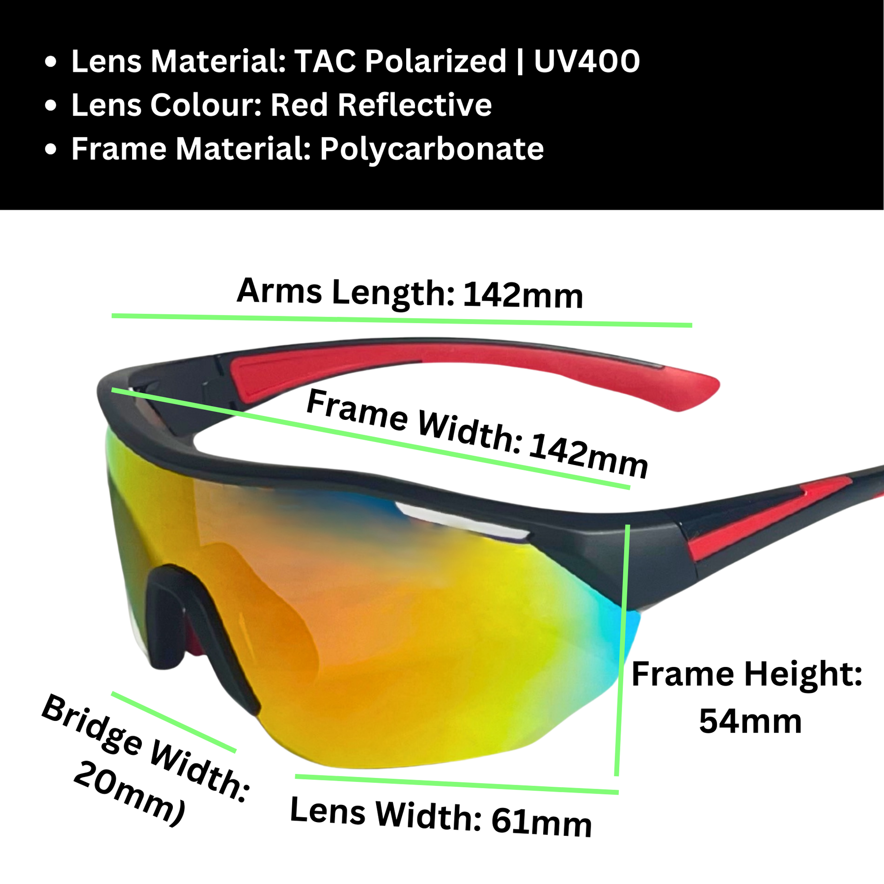 Sportiq ClarityX Ruby Polarised UV400 Sport Sunglasses