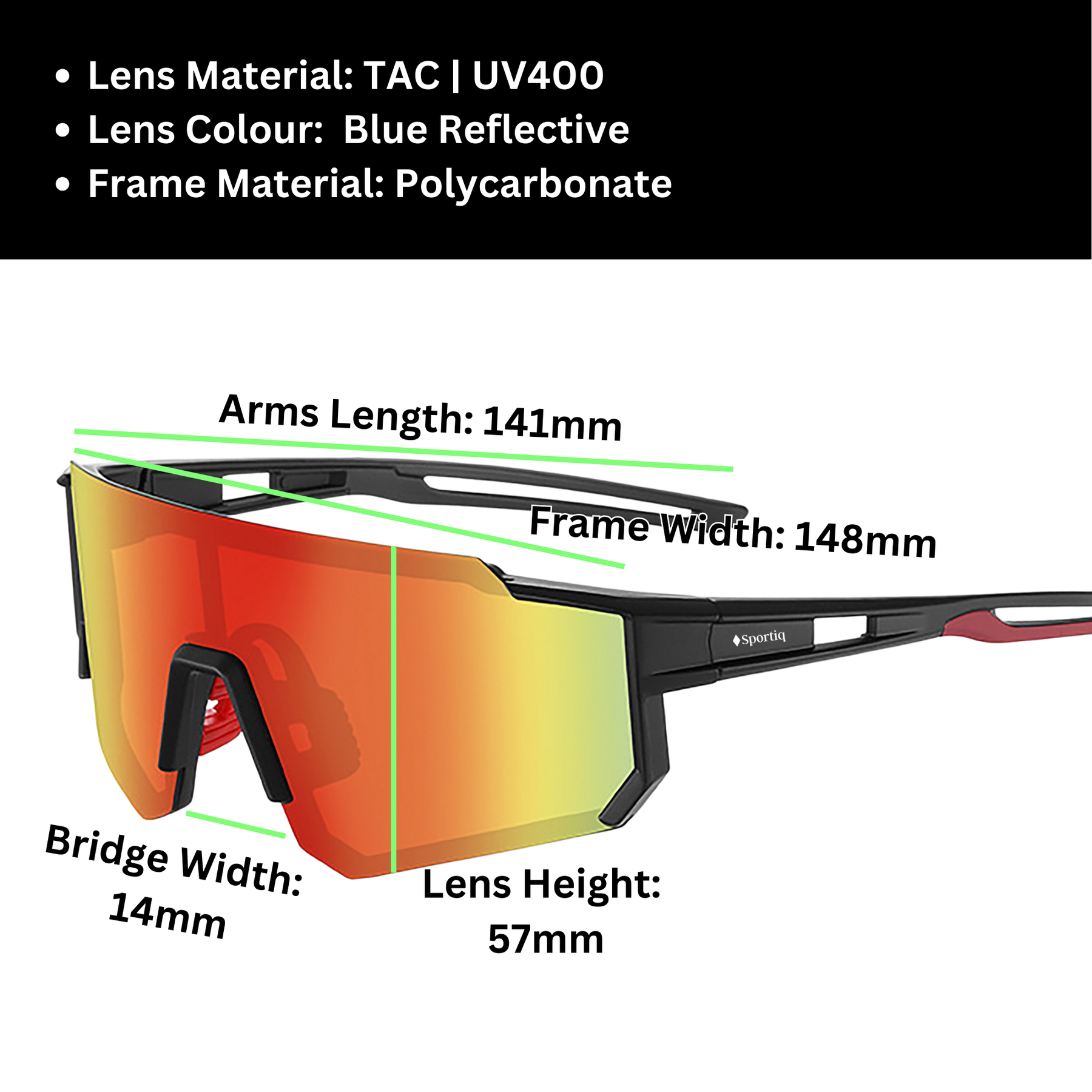 Sportiq Gamechanger Ember Polarised Shield Sunglasses UV400