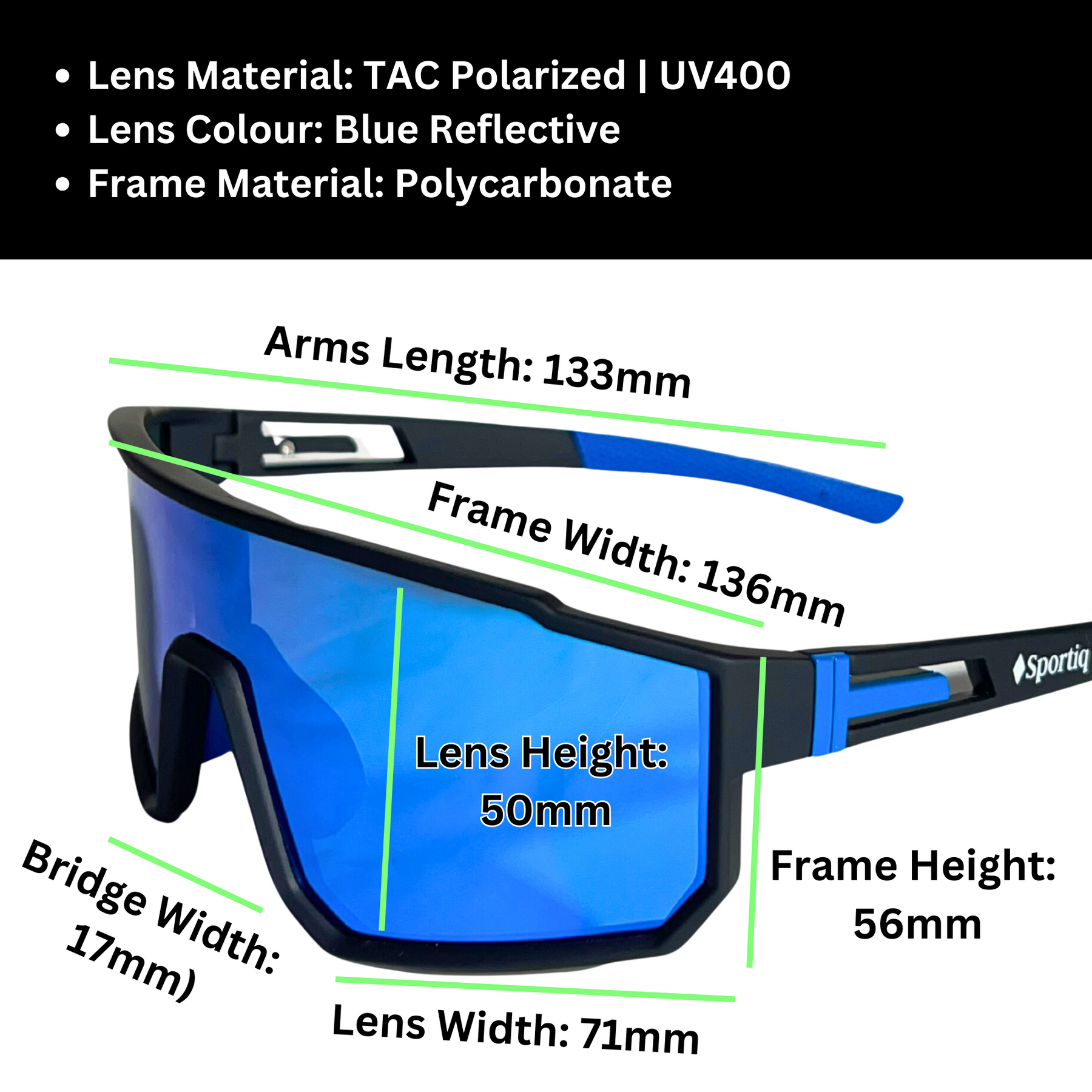 Sportiq VividShield Iceberg Polarised UV400 Sport Sunglasses