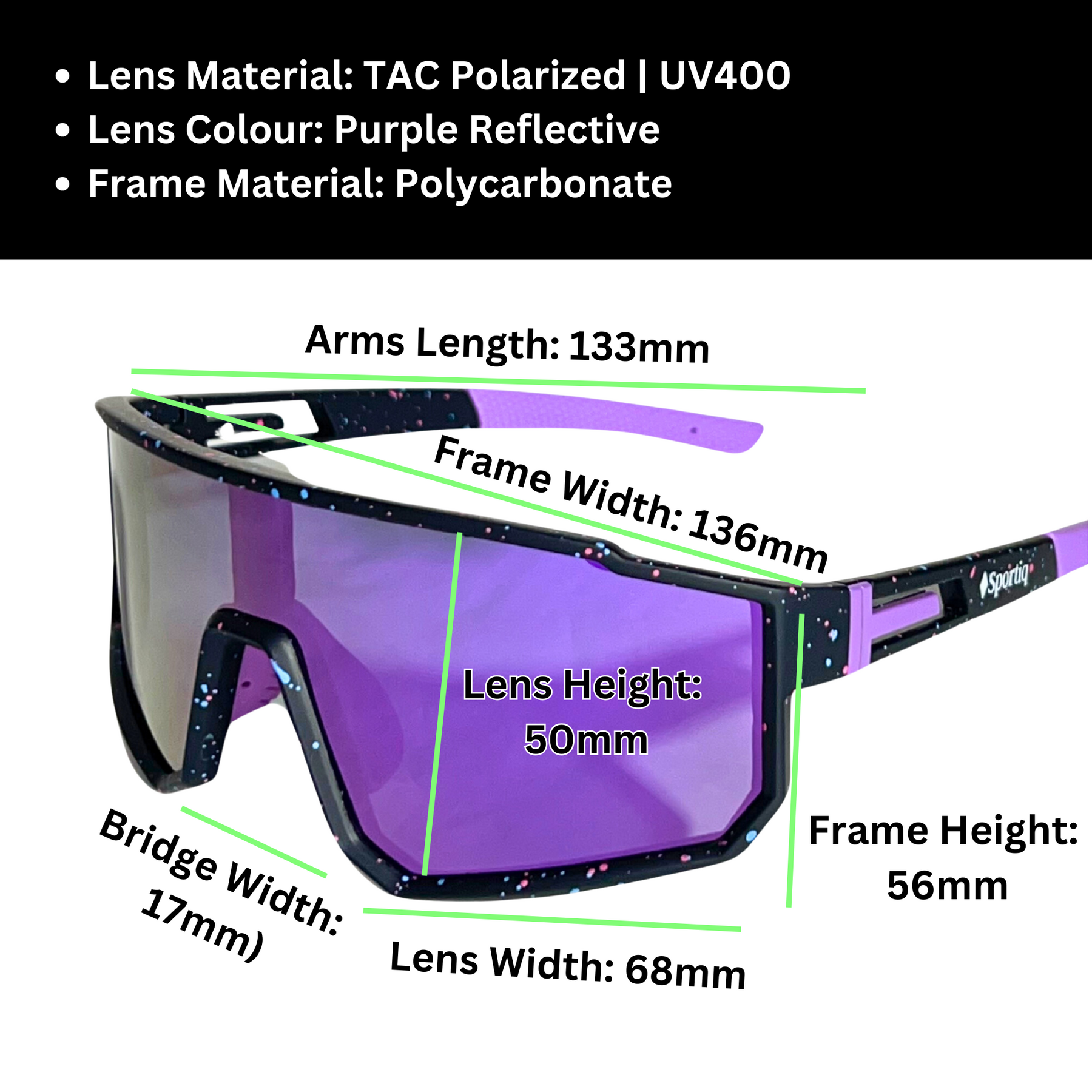 Sportiq VividShield Nebula Polarised UV400 Sport Sunglasses