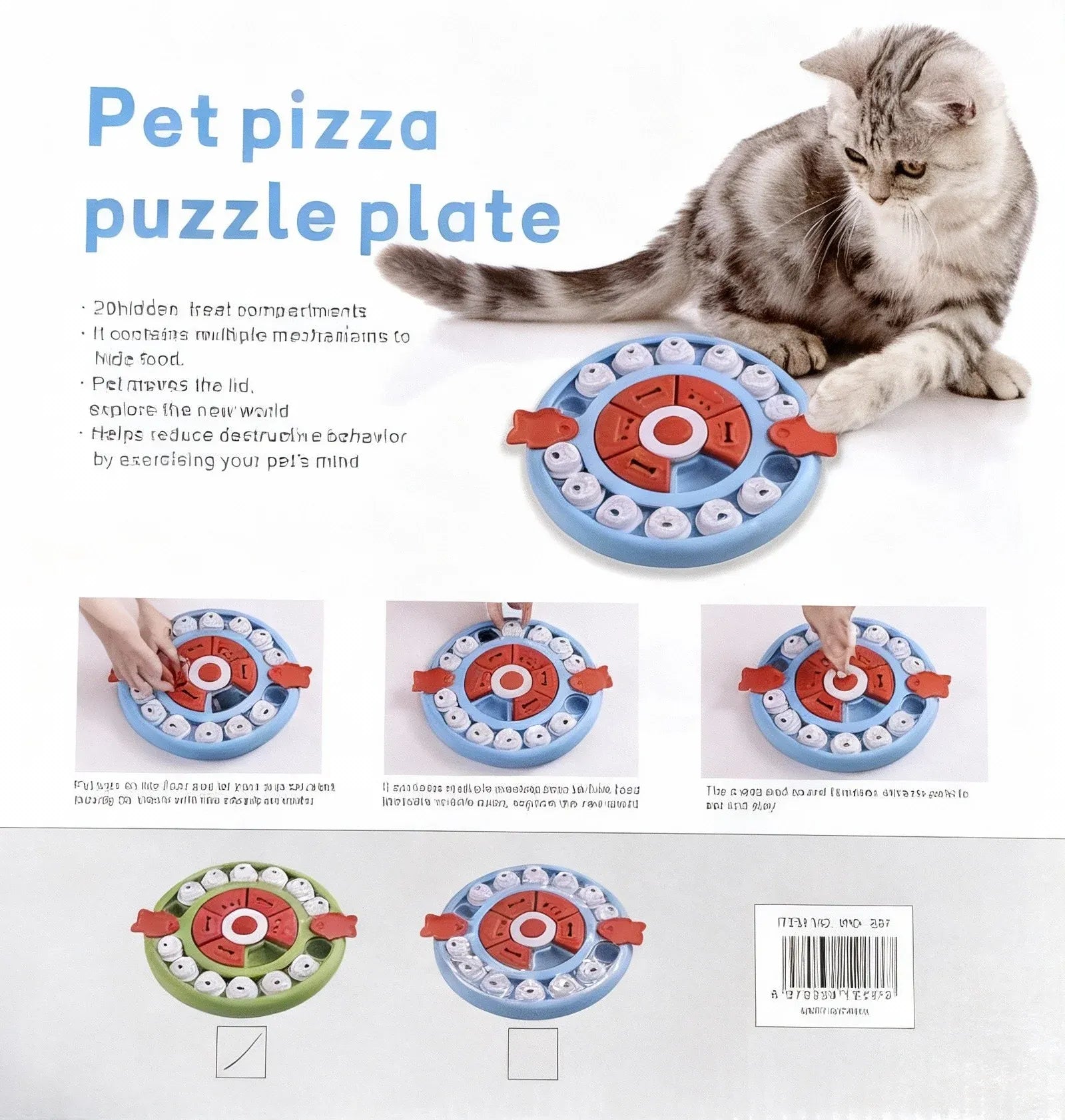 Pizza Puzzle Treat Toy for Dogs & Cats – Interactive Slow Feeder-Green - SuperSaverAU - view 6