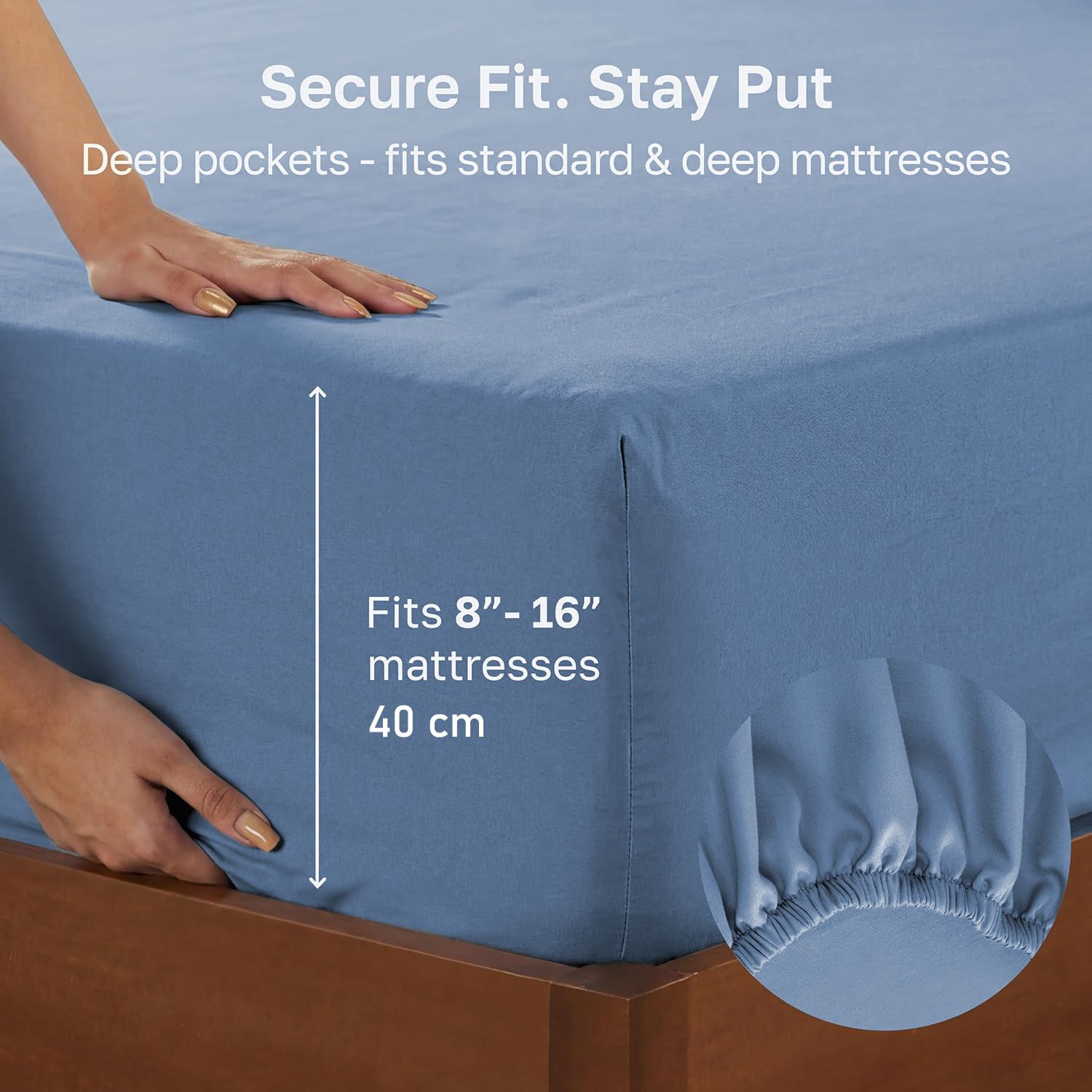 Hotel Quality 2 Piece Ocean Microfiber Fitted Sheet Set - Double
