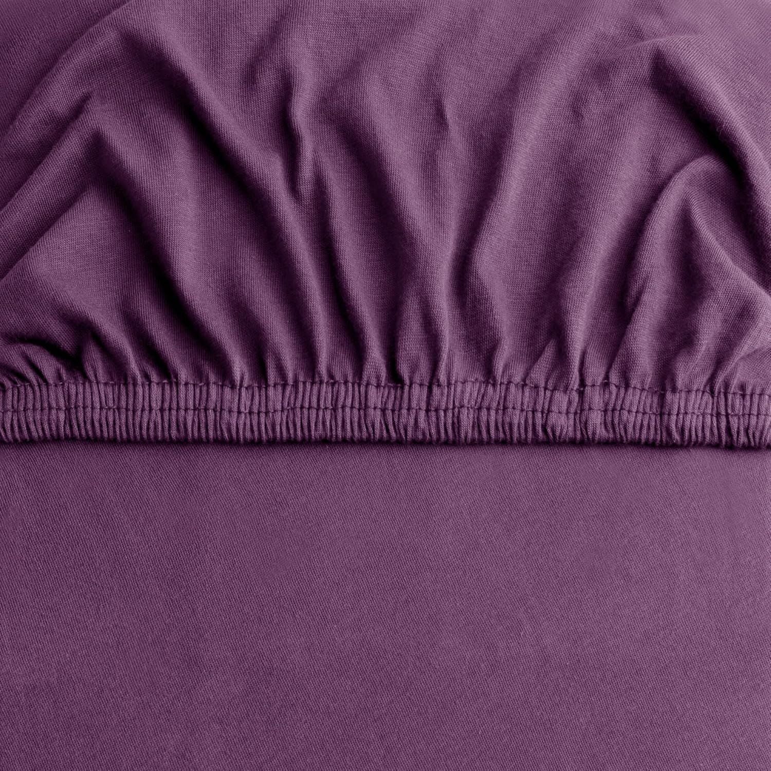 Hotel Quality 2 Piece Purple Microfiber Fitted Sheet Set - King Single