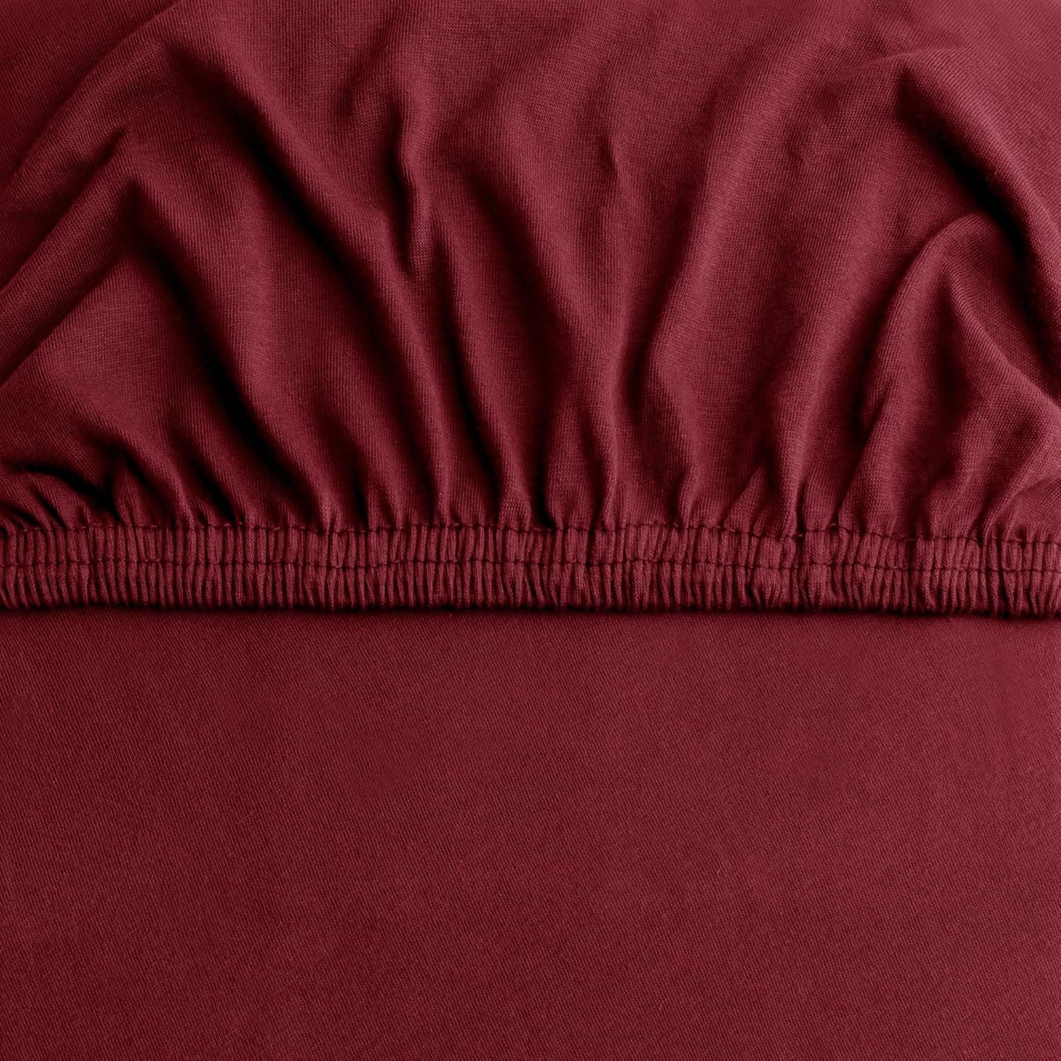 Hotel Quality 2 Piece Red Microfiber Fitted Sheet Set - Queen