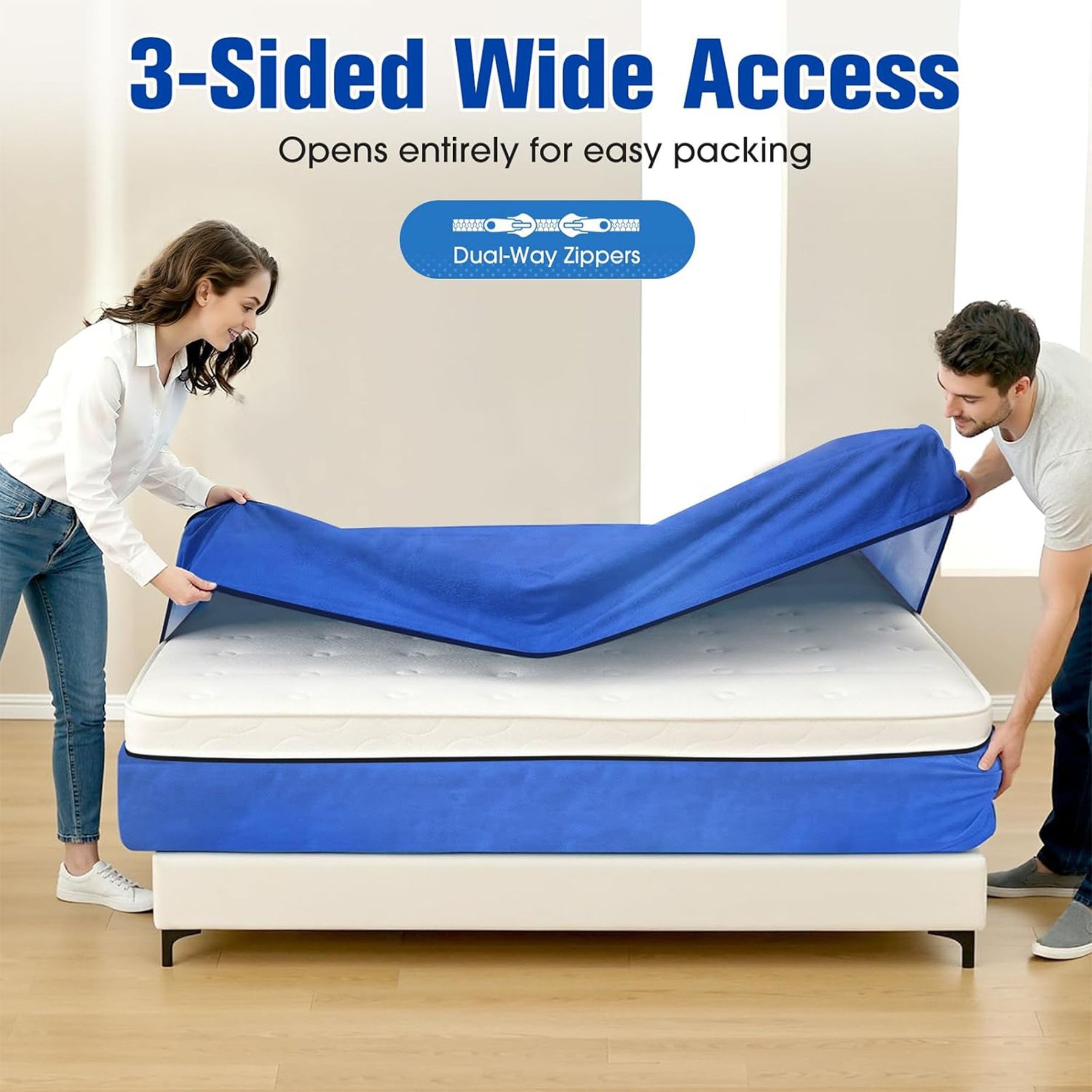 Premium Waterproof Mattress Bag – Queen 157 x 207 x 38cm, 8 Handles & Double Zip