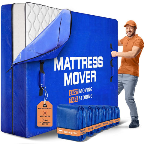 Premium Waterproof Mattress Bag – Super King 210 x 210 x 40cm, 8 Handles & Double Zip