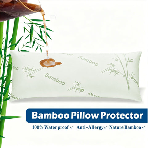Premium Waterproof Bamboo Body Pillow Protector – Green 50 x 150cm, Zippered TPU Backing