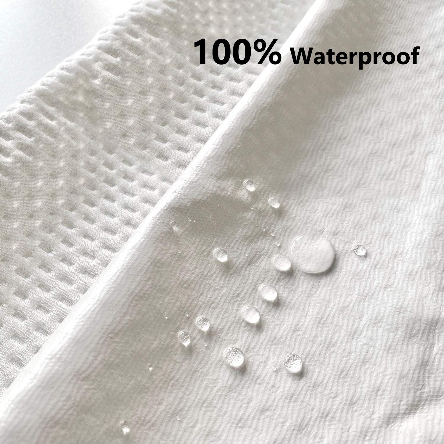 Premium Waterproof Bamboo Pillow Protectors – White 2 Pack 48 x 74cm, Zippered TPU Backing