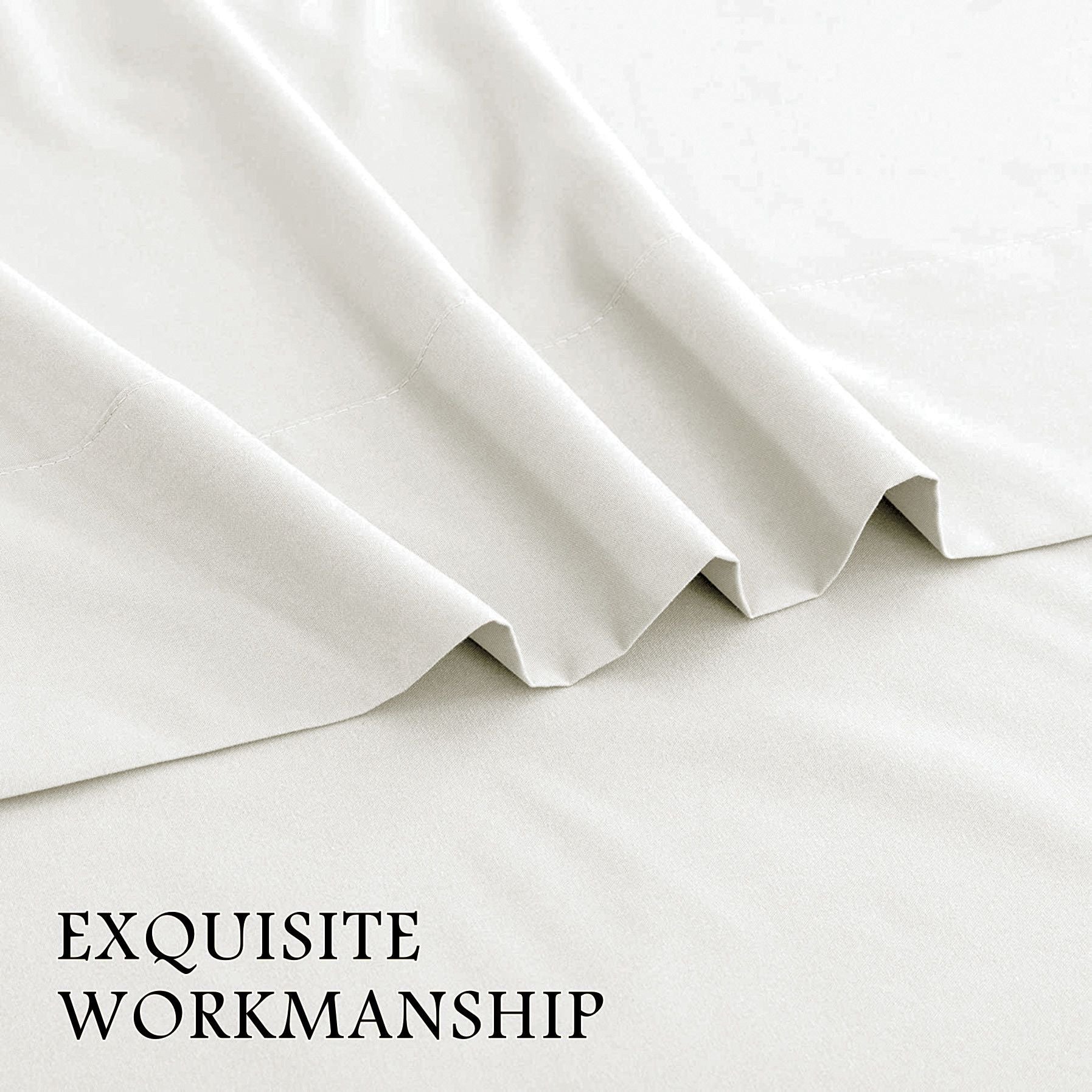2000TC Microfibre Deep Pocket Bed Sheet Set - 4 Piece, Raw White, Double