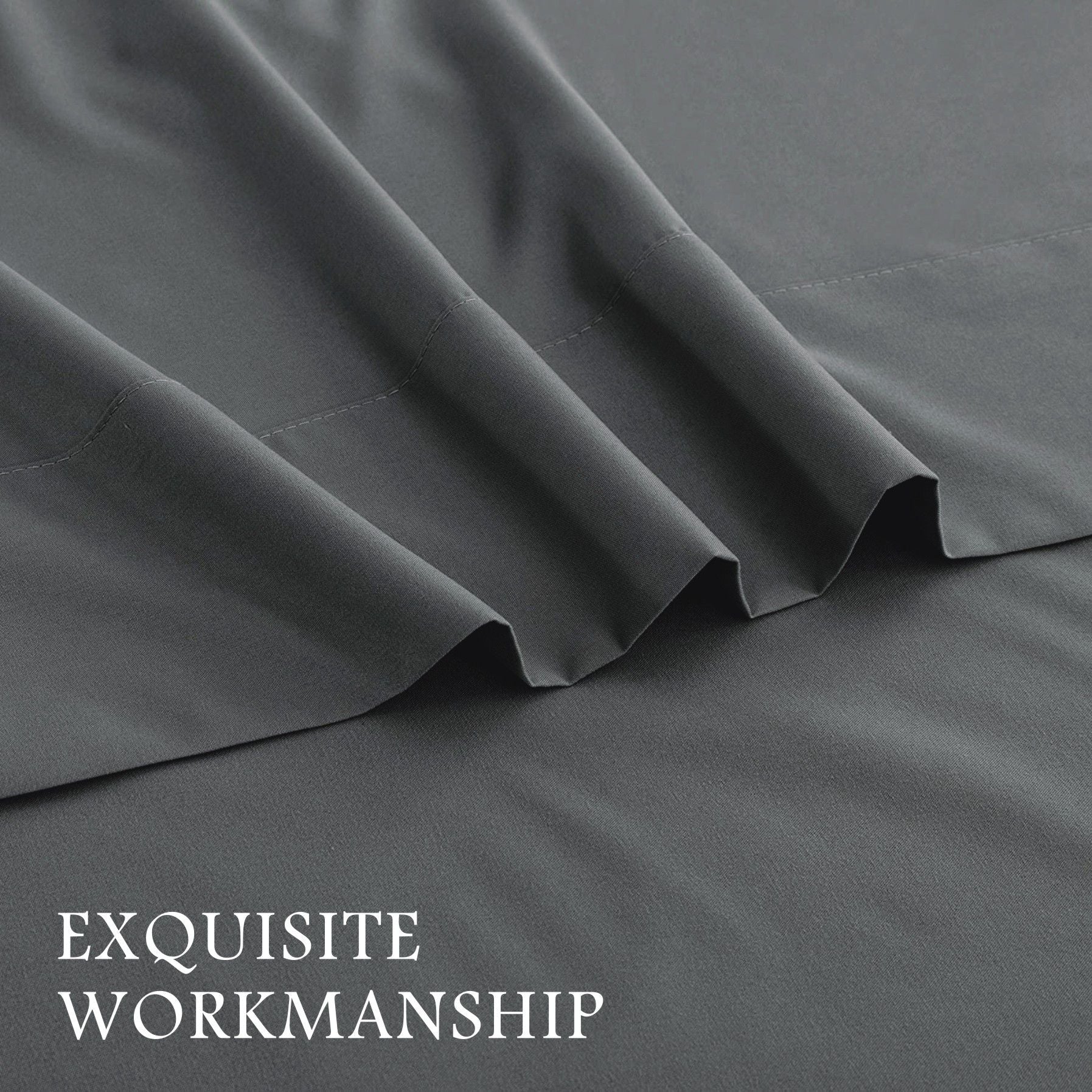 2000TC Microfibre Deep Pocket Bed Sheet Set - 4 Piece, Dark Gray, Double
