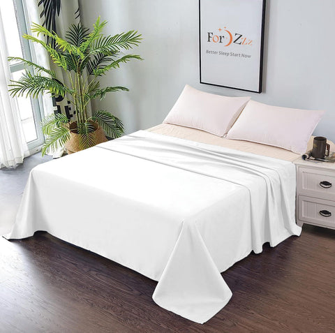 Elegant Comfort 1 Piece White 2000 Thread Count Microfiber Flat Sheet - Double