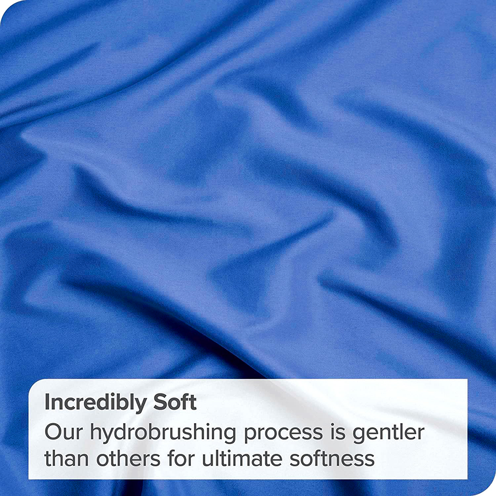 3 Piece 2000TC Microfibre 40cm Deep Pocket Fitted Sheet Set with Pillowcases - Royal Blue King