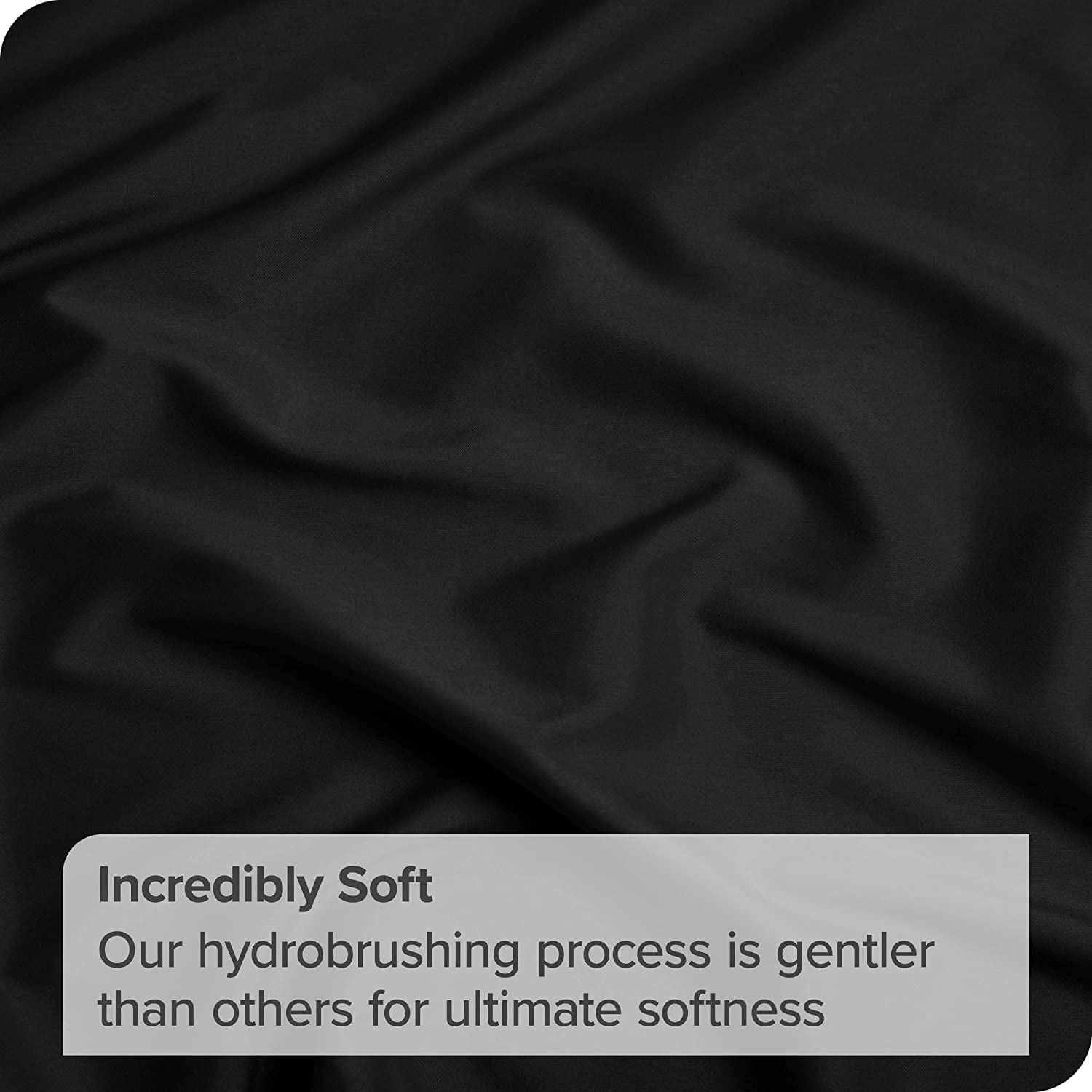 2000TC Microfibre Deep Pocket Bed Sheet Set - 4 Piece, Black, King