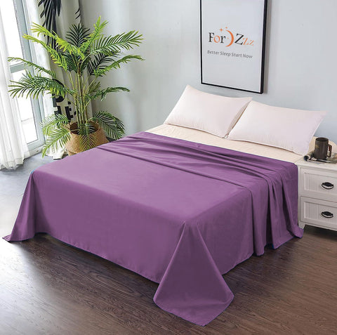 Elegant Comfort 1 Piece Purple 2000 Thread Count Microfiber Flat Sheet - King