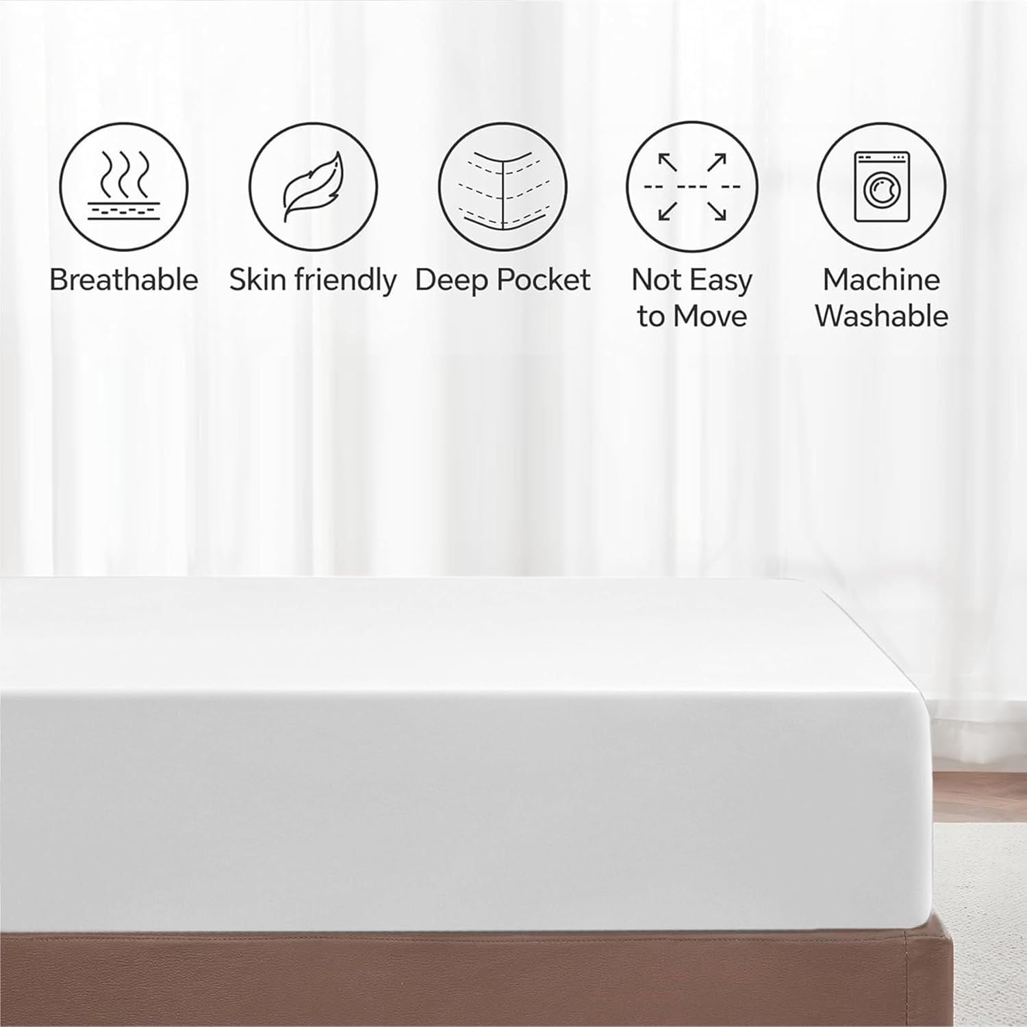 Hotel Quality 1 Piece White Microfiber 40cm Deep Pocket Fitted Sheet - King