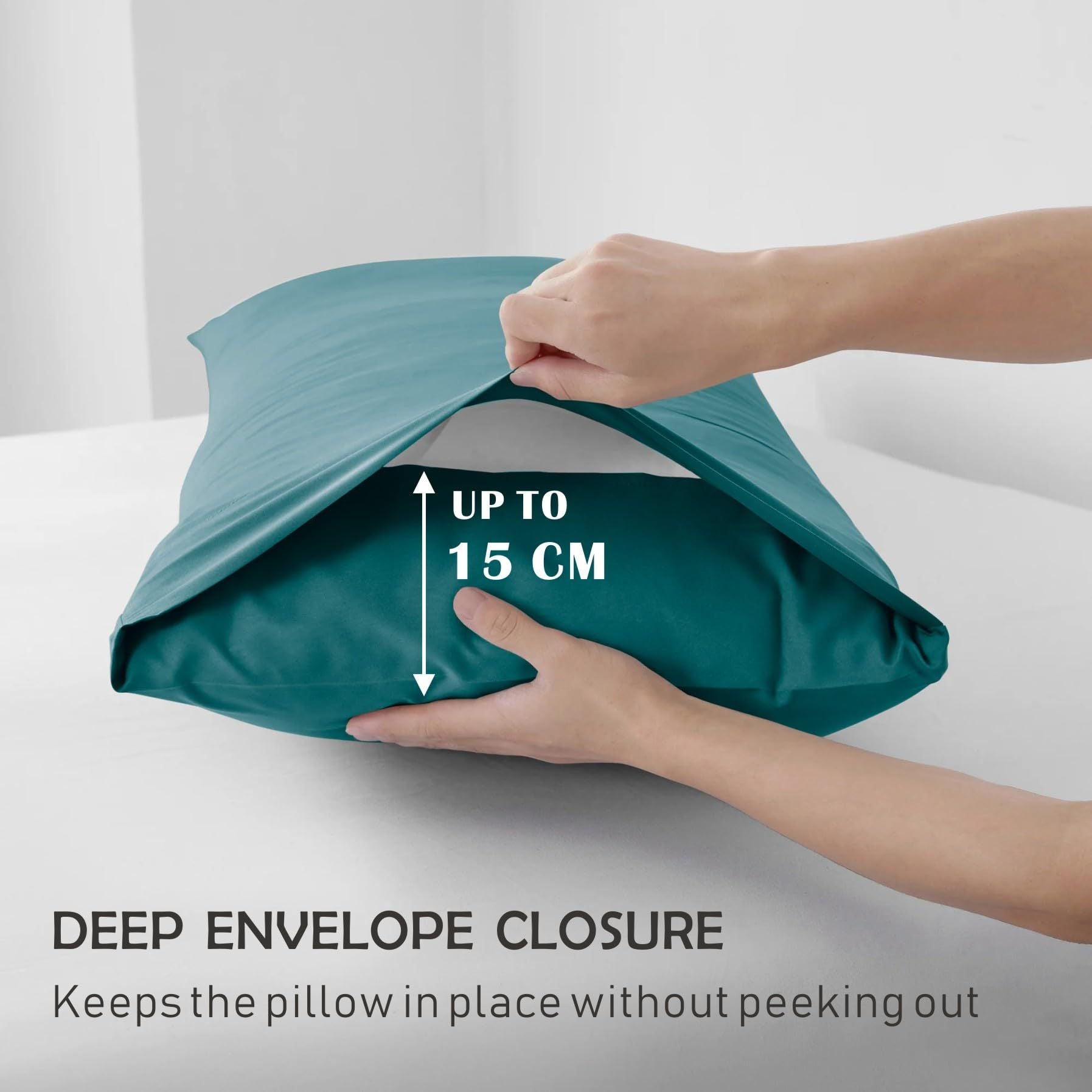 2 Piece 2000TC Microfibre 40cm Deep Pocket Fitted Sheet Set with Pillowcase - Biscay Blue King Single