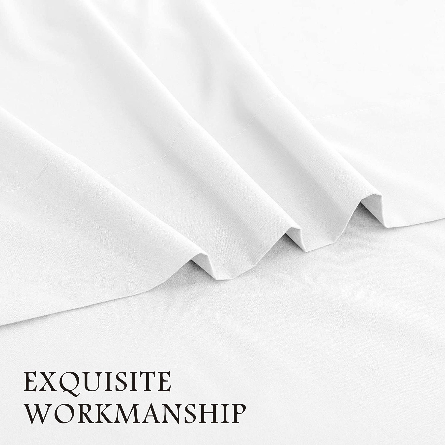 2000TC Microfibre Deep Pocket Bed Sheet Set - 3 Piece, White, King Single