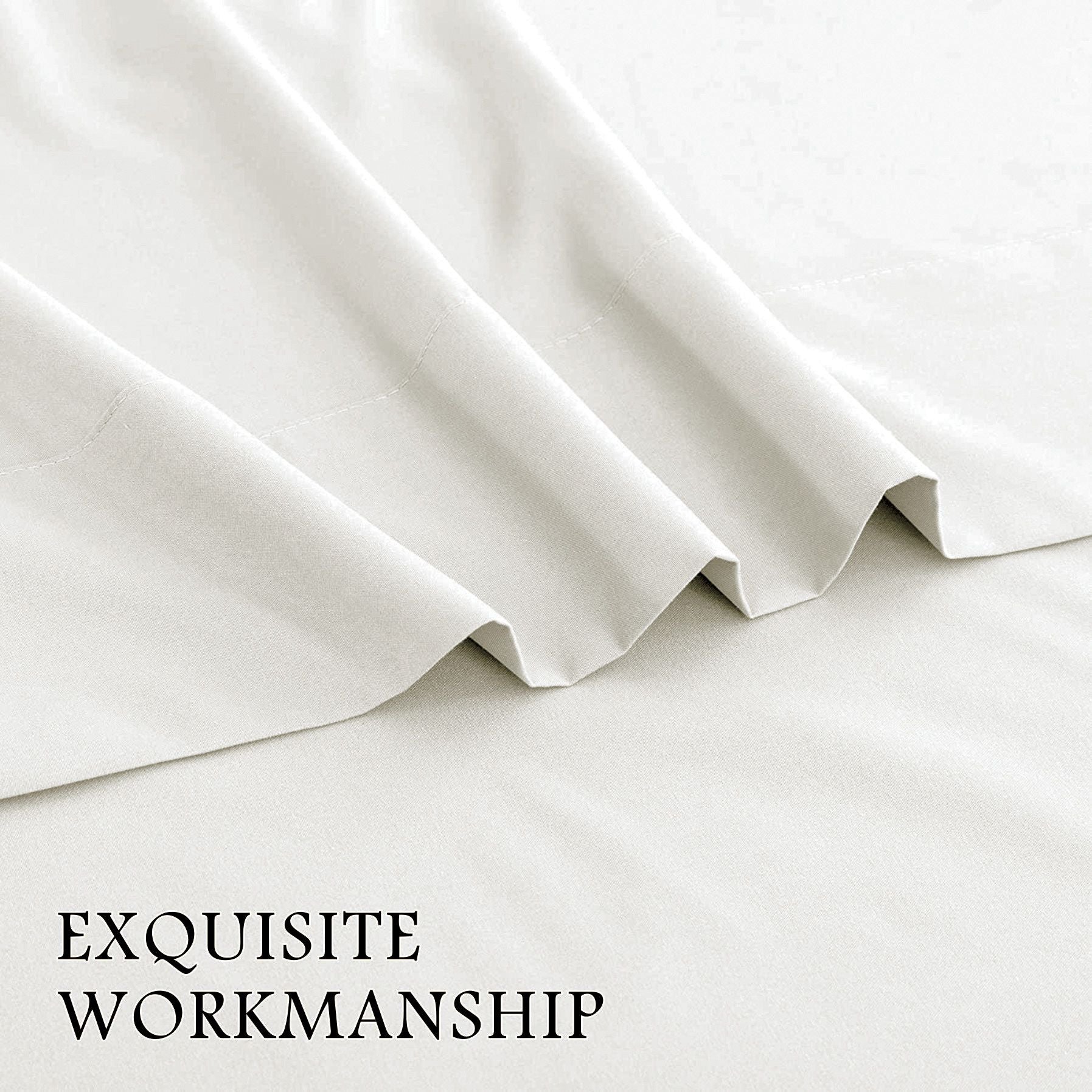 2000TC Microfibre Deep Pocket Bed Sheet Set - 3 Piece, Raw White, King Single